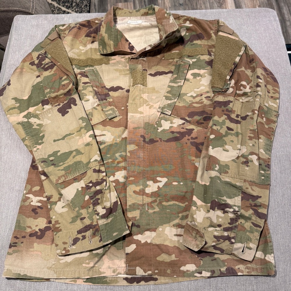 Mens US Military OCP Camouflage Combat Uniform Coat Jacket Multicam Large Reg
